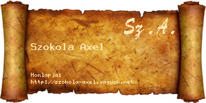 Szokola Axel névjegykártya